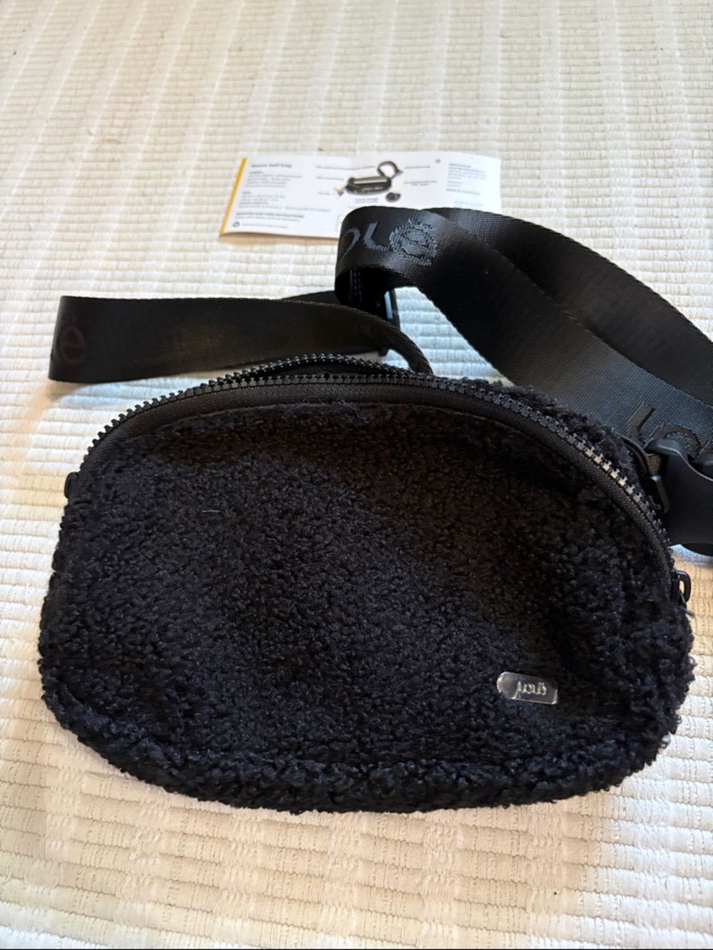 Black Sherpa Crossbody Bag